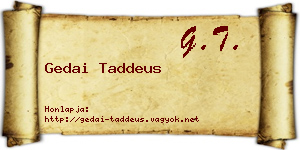 Gedai Taddeus névjegykártya